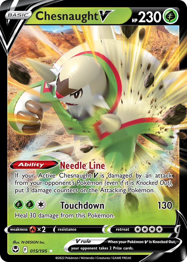 Chesnaught V 15/195 Silver Tempest English card