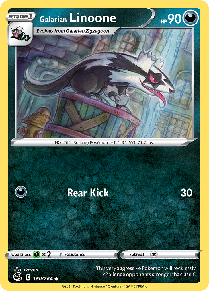 Galarian Linoone 160/264 Fusion Strike English card
