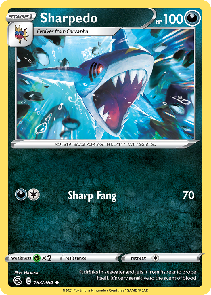 Sharpedo 163/264 Fusion Strike English Pokémon card