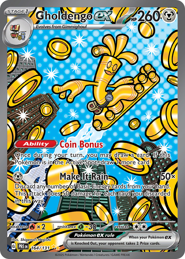 Gholdengo ex 164/131 Prismatic Evolutions English Pokémon card artwork