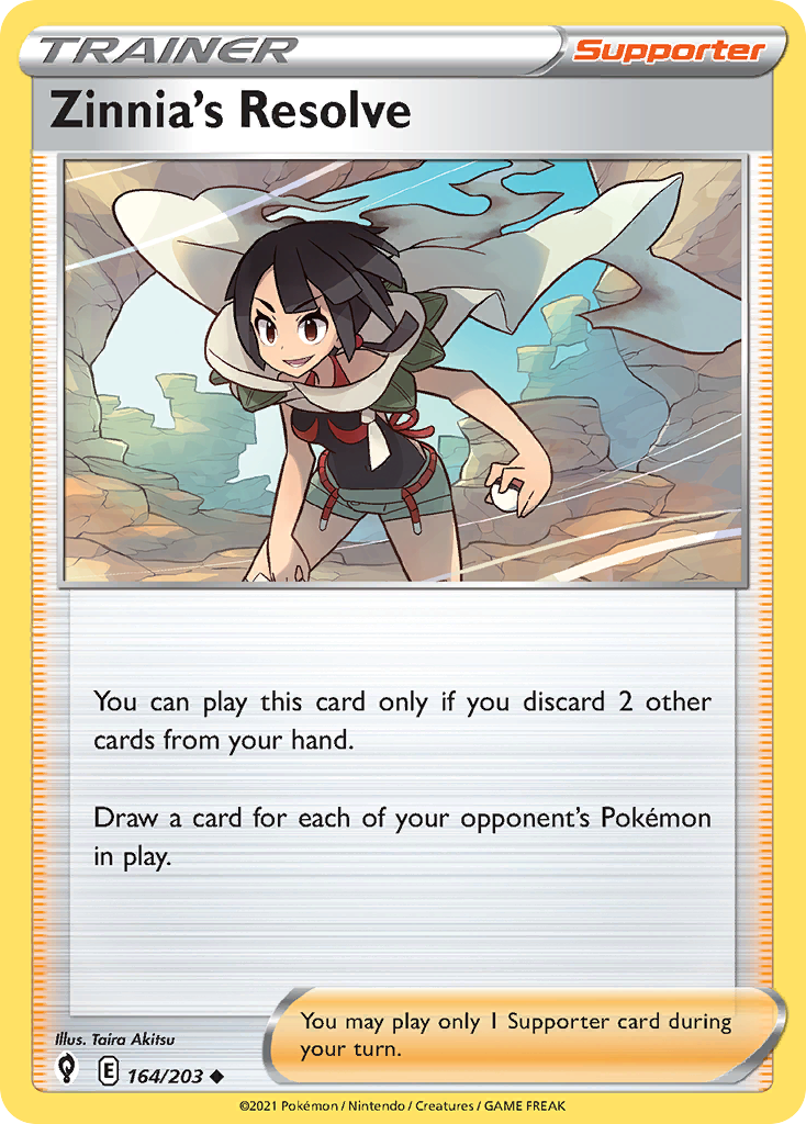 Zinnia's Resolve 164/203 Evolving Skies English Pokemon card
