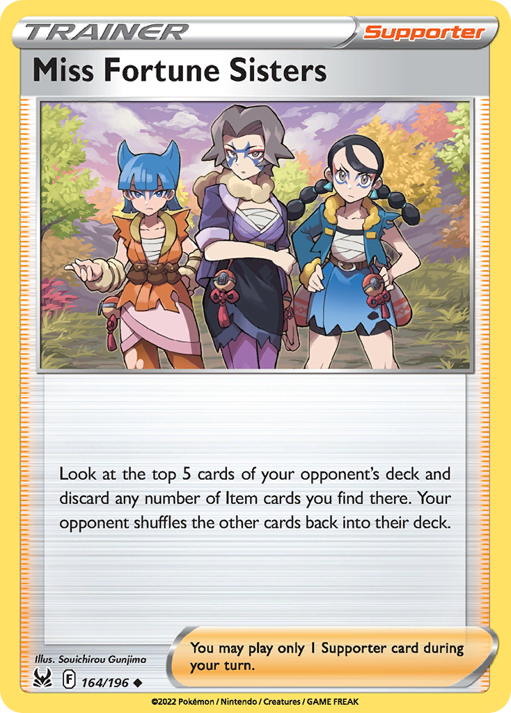 Miss Fortune Sisters 164/196 Lost Origin English Pokémon card