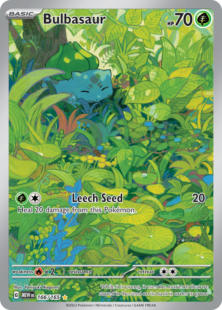 Bulbasaur 166/165 151 English Pokémon card artwork