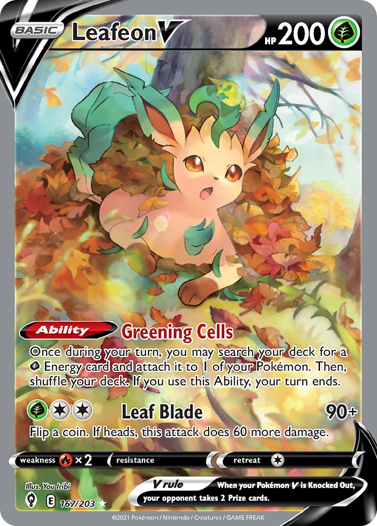 Leafeon V 167/203 Evolving Skies English Pokemon card