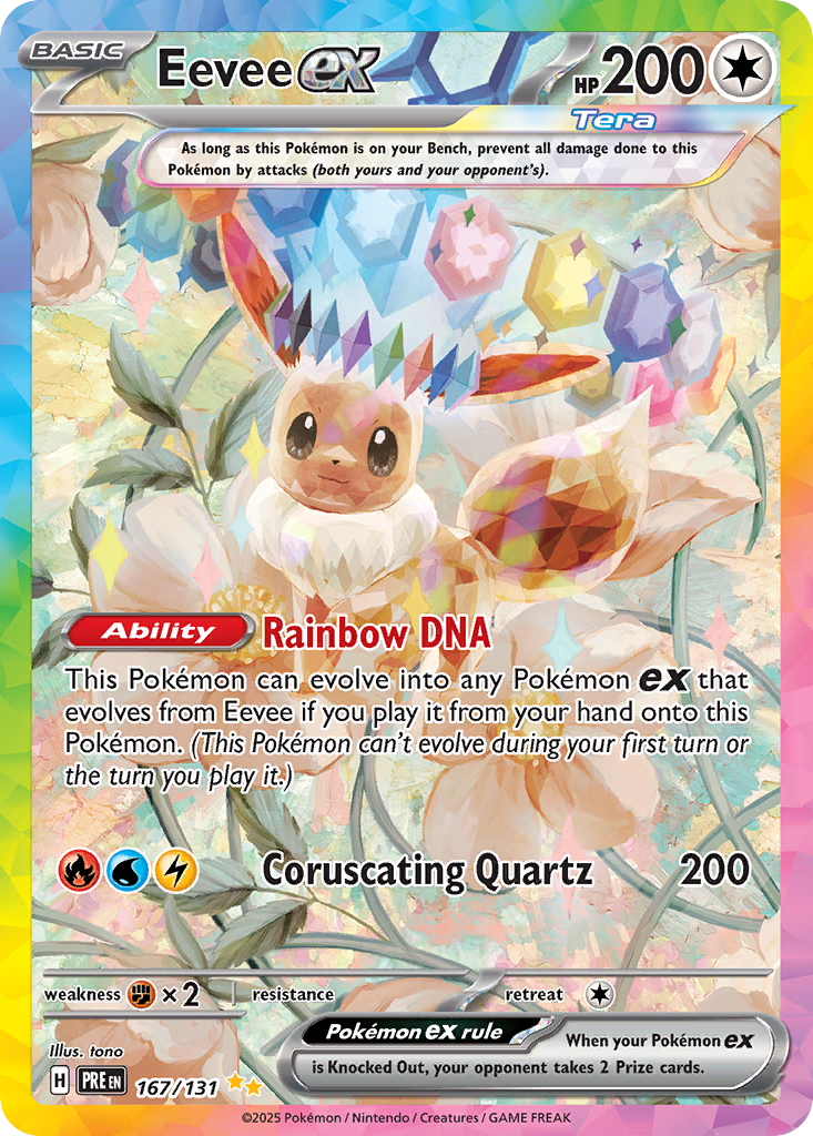 Eevee ex 167/131 Prismatic Evolutions English Pokémon card artwork