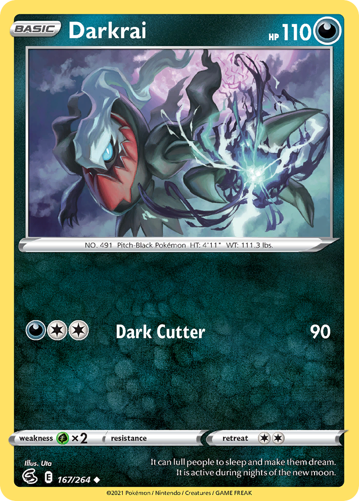 Darkrai 167/264 Fusion Strike English Pokémon card