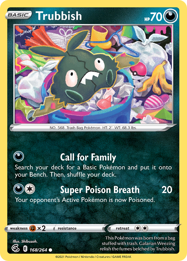 Trubbish 168/264 Fusion Strike English Pokémon card