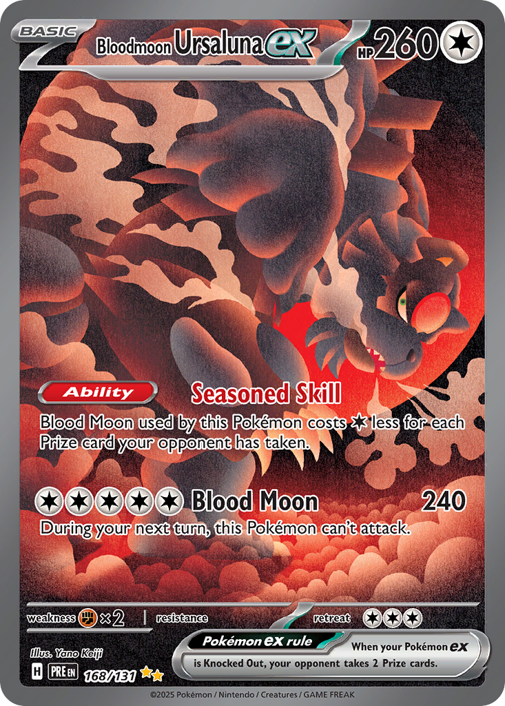 Bloodmoon Ursaluna ex 168/131 Prismatic Evolutions English Pokémon card artwork