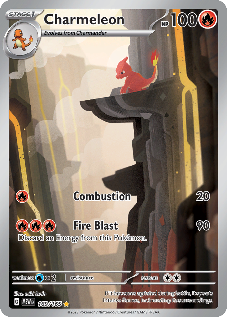 Charmeleon 169/165 151 English Pokémon card artwork