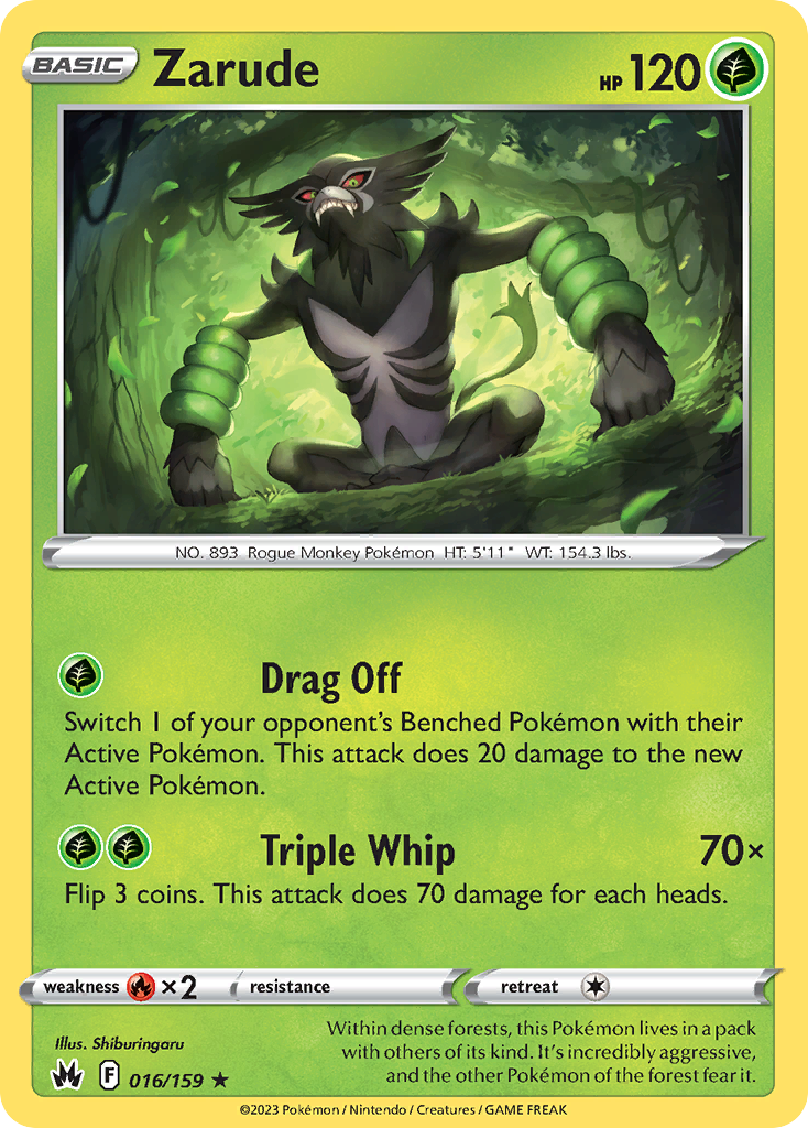 Zarude 16/159 Crown Zenith English card