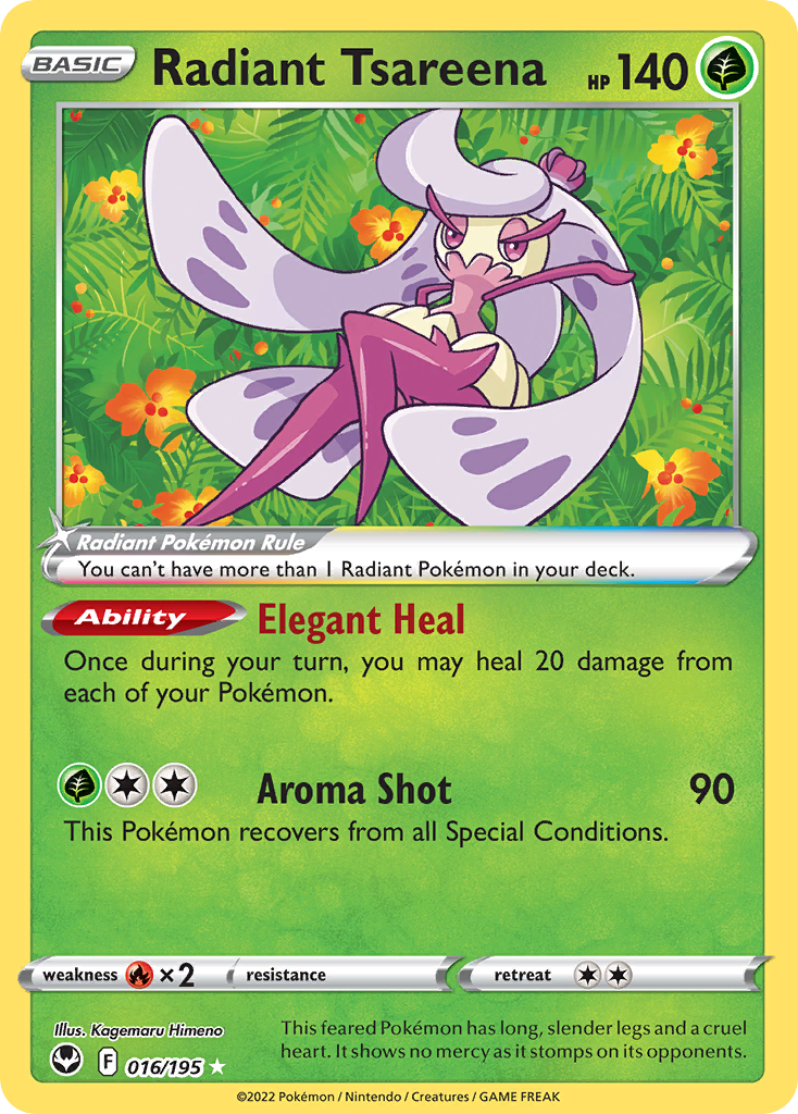 Radiant Tsareena 16/195 Silver Tempest English Pokémon card