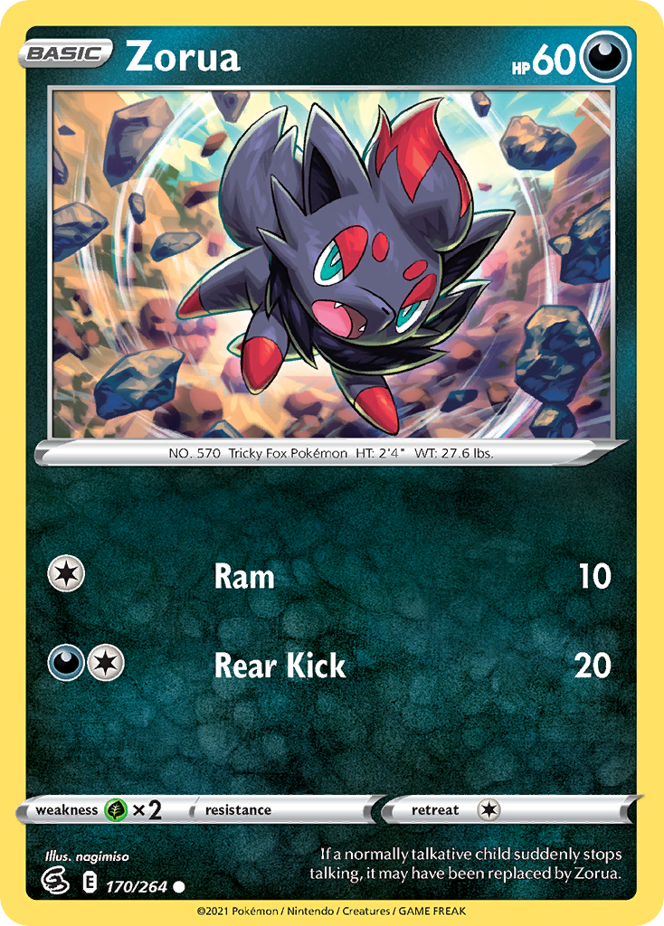 Zorua 170/264 Fusion Strike English Pokémon card