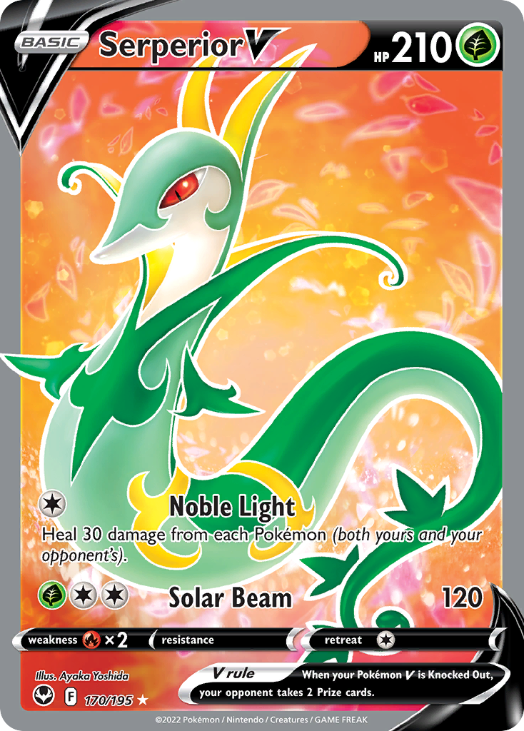 Serperior V 170/195 Silver Tempest English Pokémon card