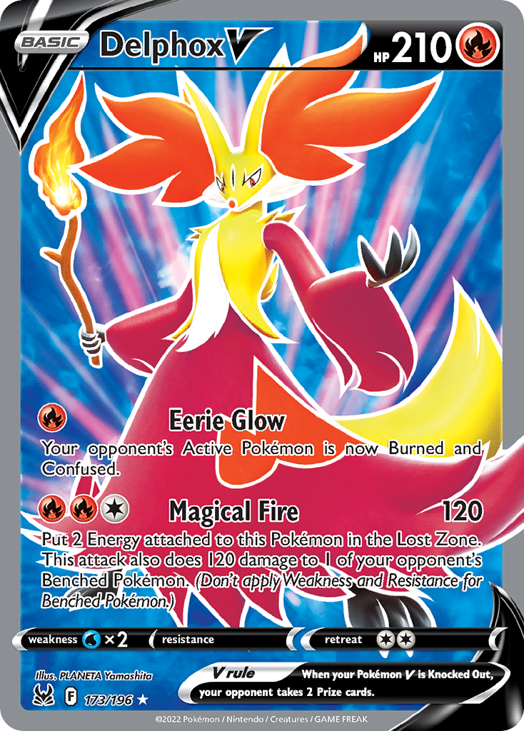 Delphox V 173/196 Lost Origin English card