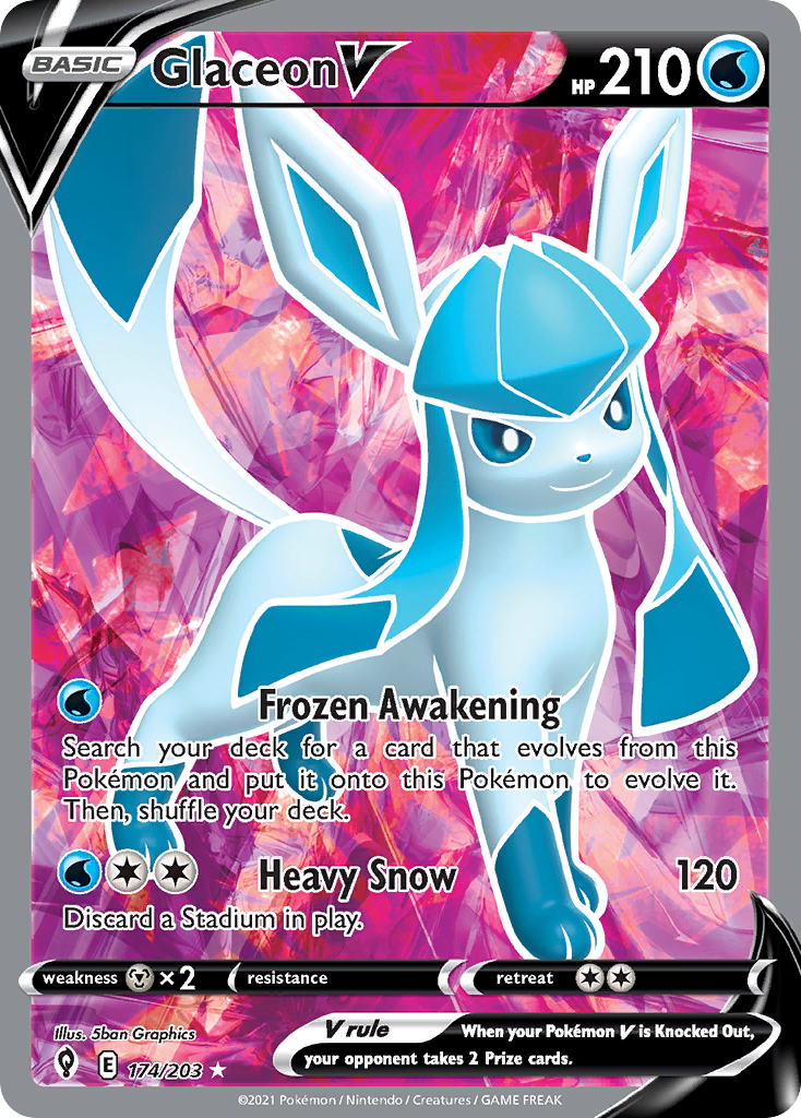 Glaceon V 174/203 Evolving Skies English Pokemon card