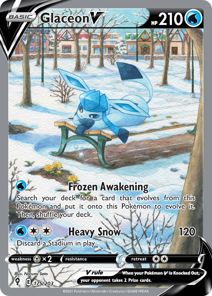 Glaceon V 175/203 Evolving Skies English Pokemon card