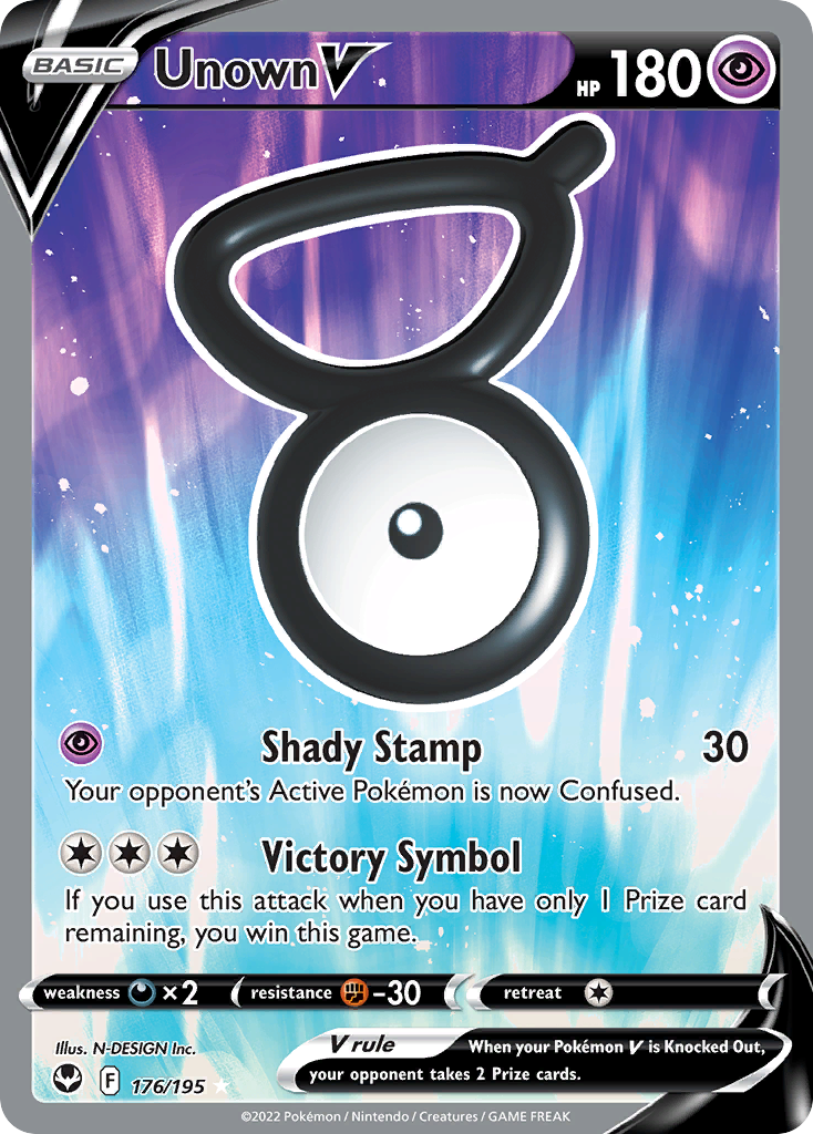 Unown V 176/195 Silver Tempest English card