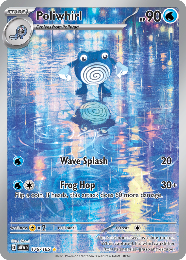 Poliwhirl 176/165 151 English Pokémon card artwork