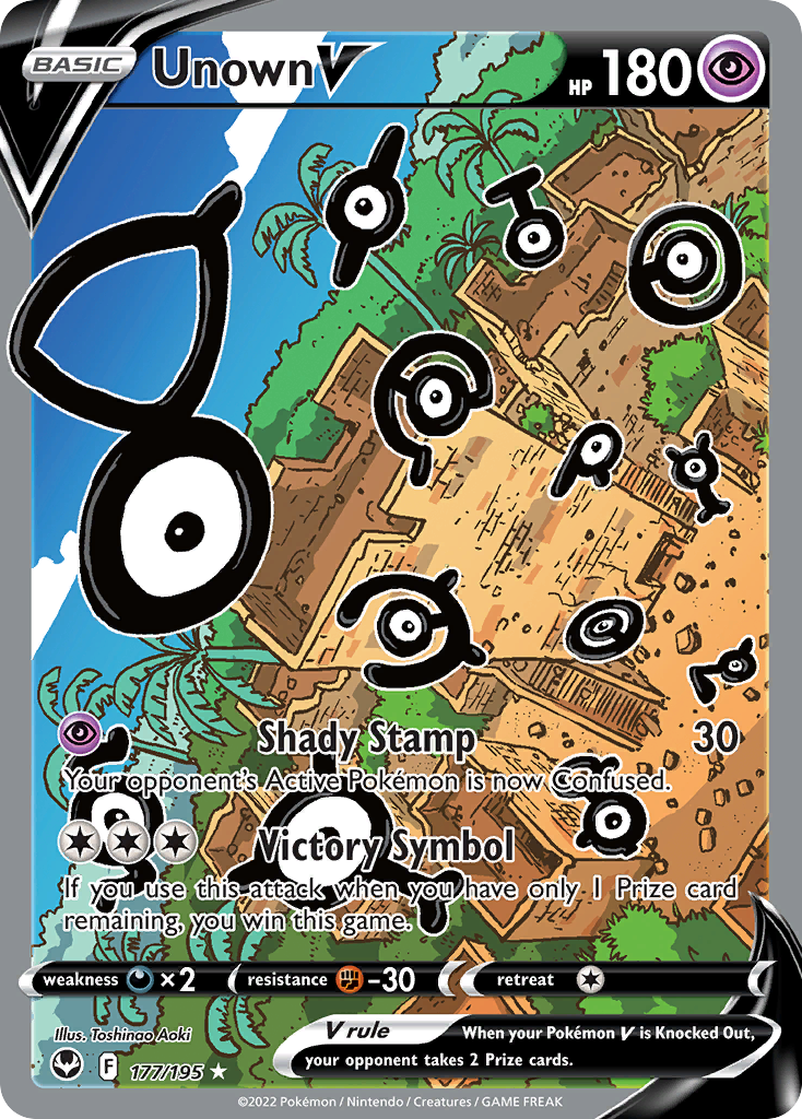 Unown V 177/195 Silver Tempest English Pokémon card