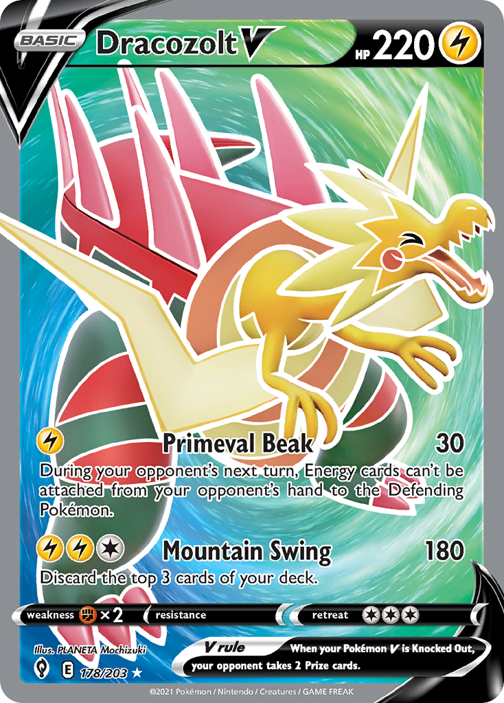 Dracozolt V 178/203 Evolving Skies English Pokemon card