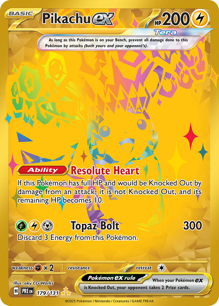 Pikachu ex 179/131 Prismatic Evolutions English Pokémon card artwork
