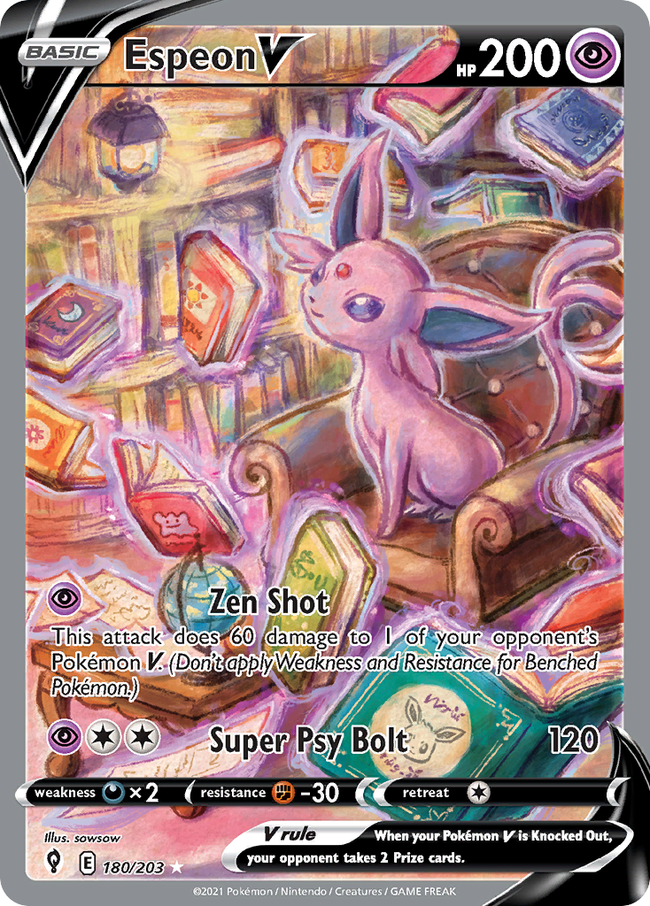Espeon V 180/203 Evolving Skies English Pokemon card