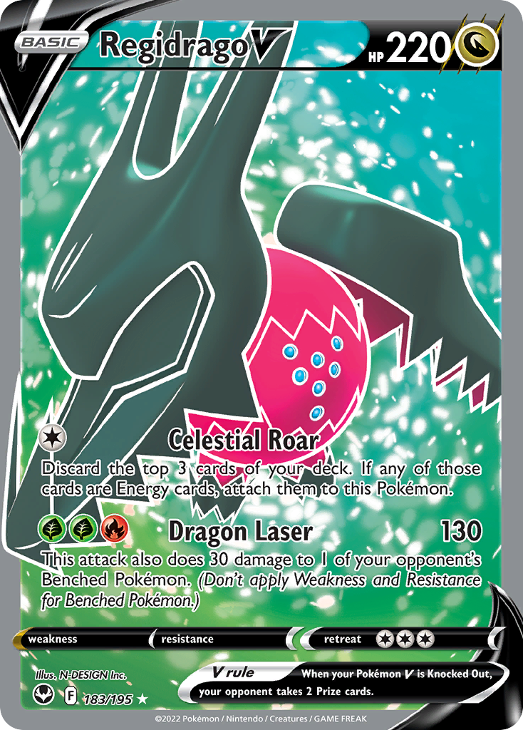 Regidrago V 183/195 Silver Tempest English Pokémon card