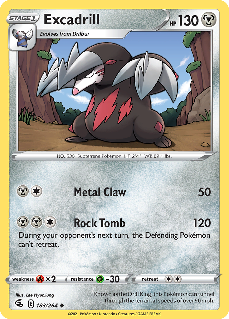 Excadrill 183/264 Fusion Strike English Pokémon card