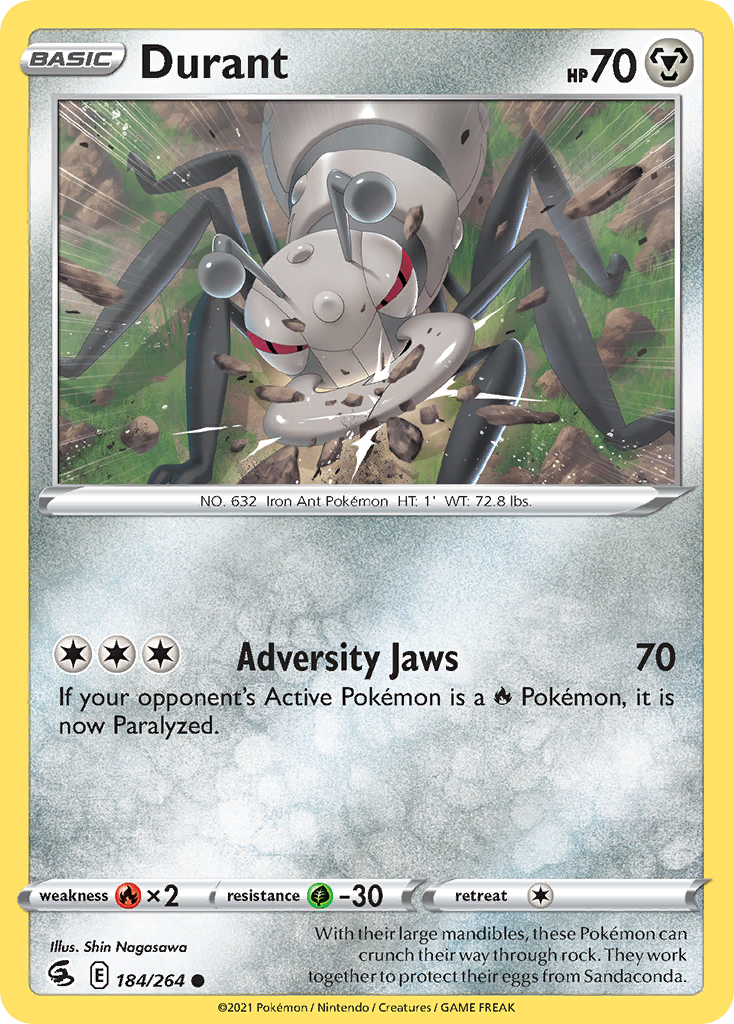 Durant 184/264 Fusion Strike English Pokémon card