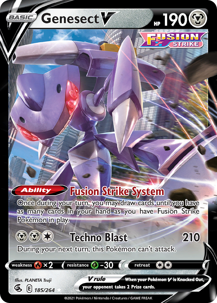 Genesect V 185/264 Fusion Strike English Pokémon card