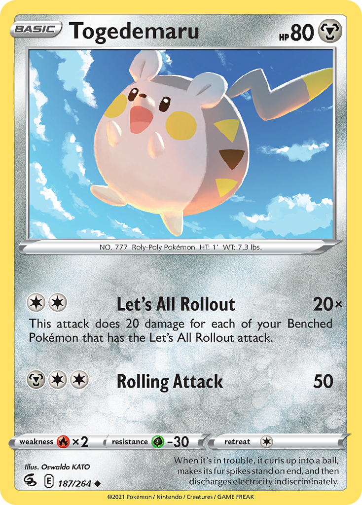 Togedemaru 187/264 Fusion Strike English Pokémon card