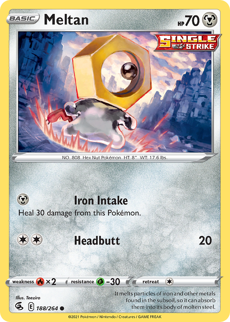 Meltan 188/264 Fusion Strike English Pokémon card