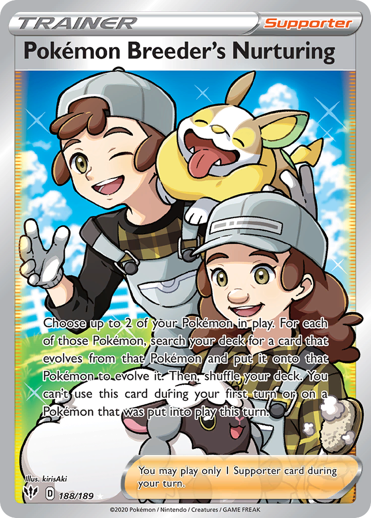 Pokemon Breeder's Nurturing (Full Art) - Darkness Ablaze #188/189