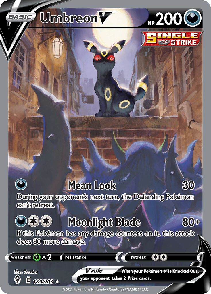 Umbreon V 189/203 Evolving Skies English Pokemon card