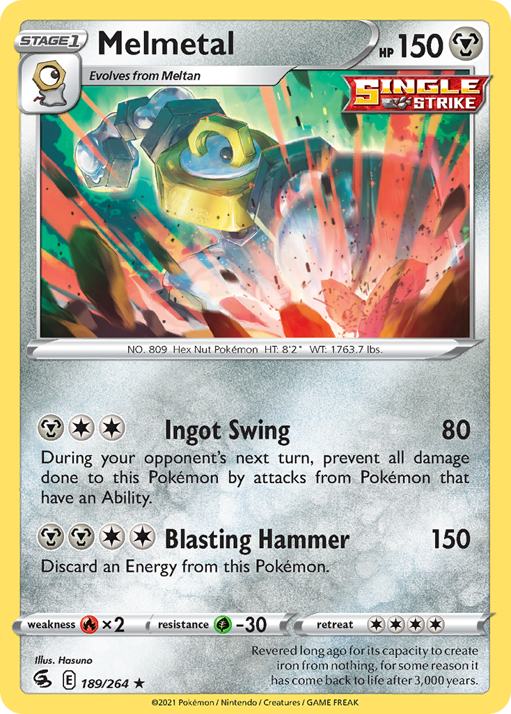 Melmetal 189/264 Fusion Strike English Pokémon card