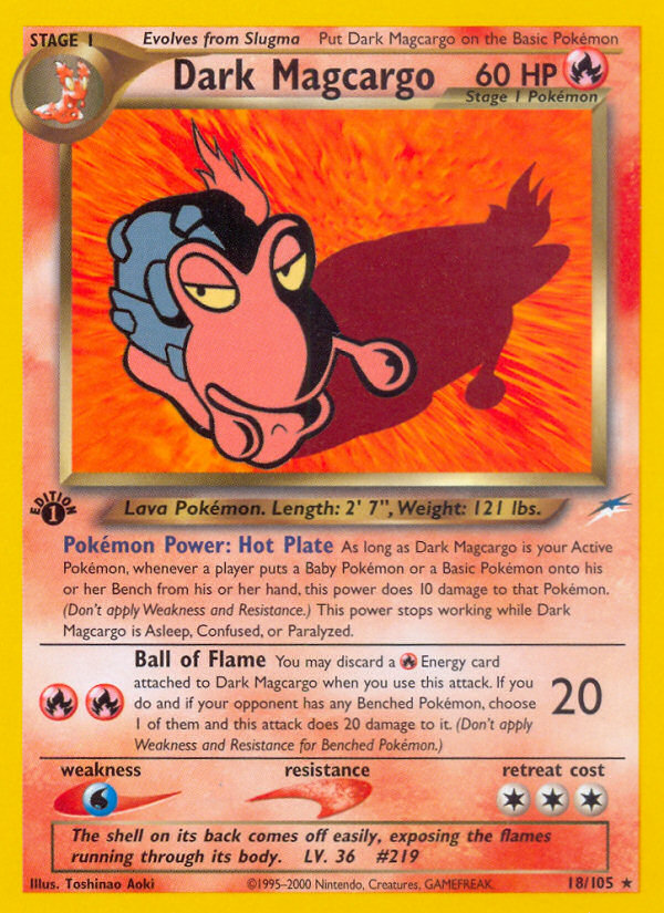 Dark Magcargo 18/105 Neo Destiny English Pokemon card