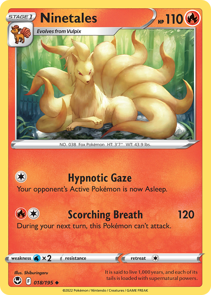 Ninetales 18/195 Silver Tempest English Pokémon card