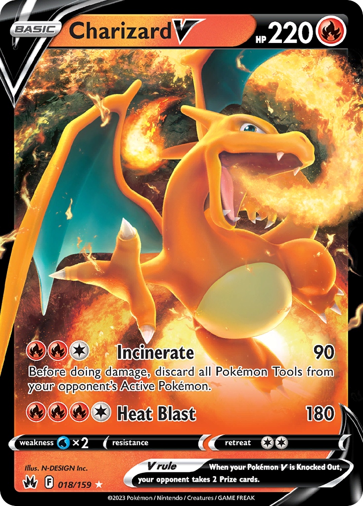 Charizard V 18/159 Crown Zenith English card