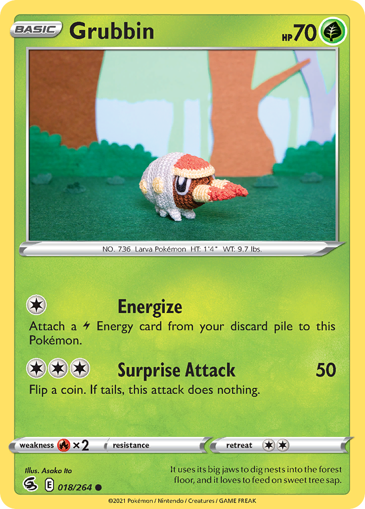 Grubbin 18/264 Fusion Strike English Pokémon card