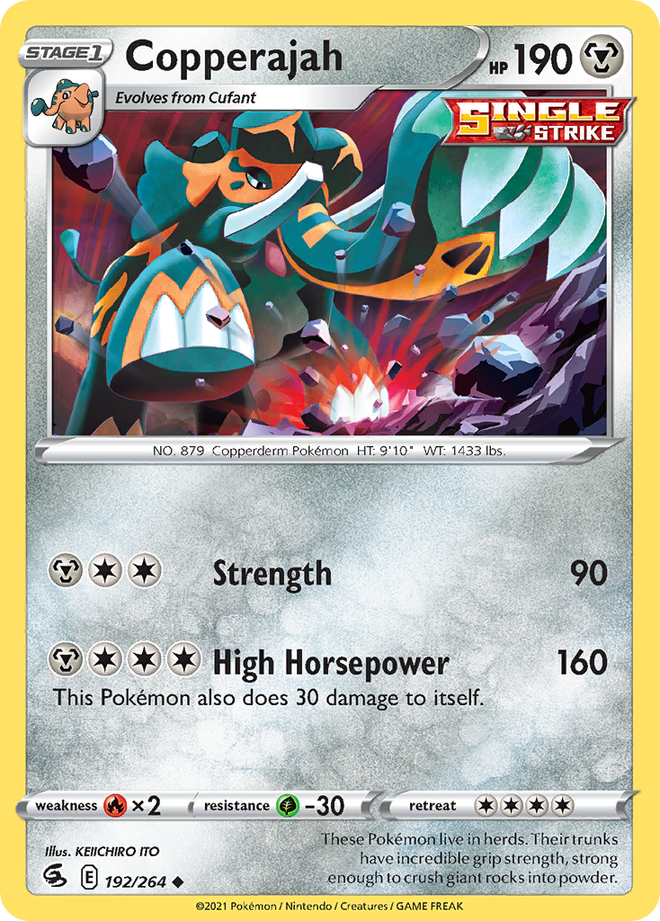 Copperajah 192/264 Fusion Strike English Pokémon card