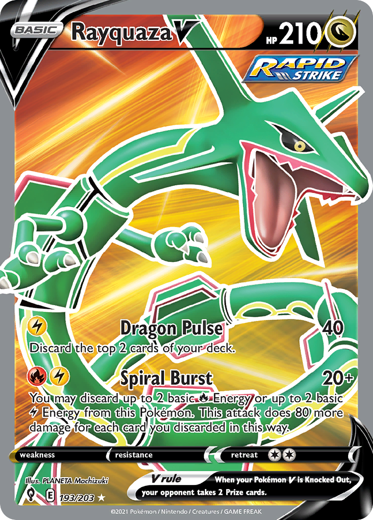 Rayquaza V 193/203 Evolving Skies English Pokemon card