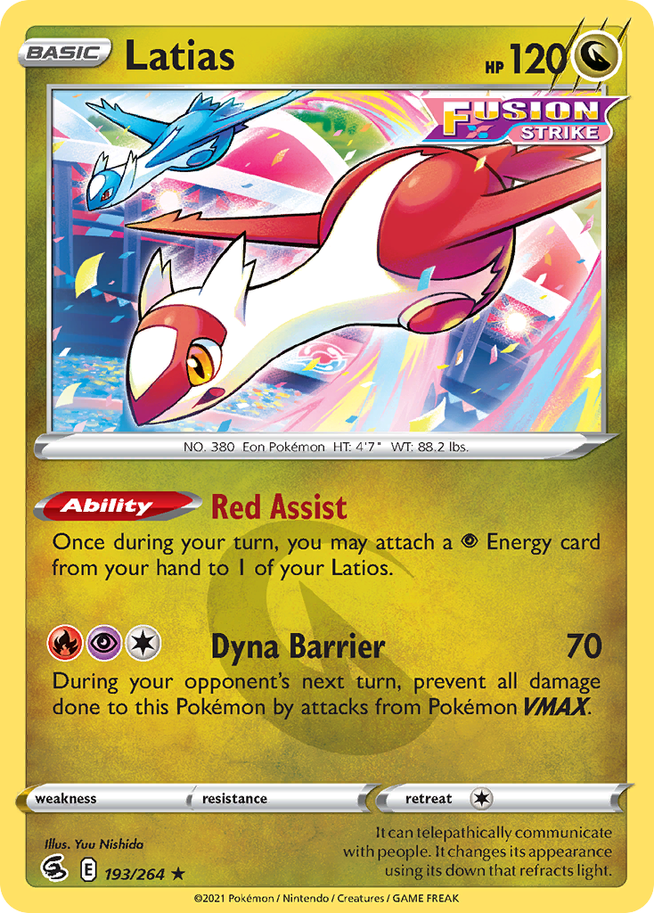 Latias 193/264 Fusion Strike English Pokémon card
