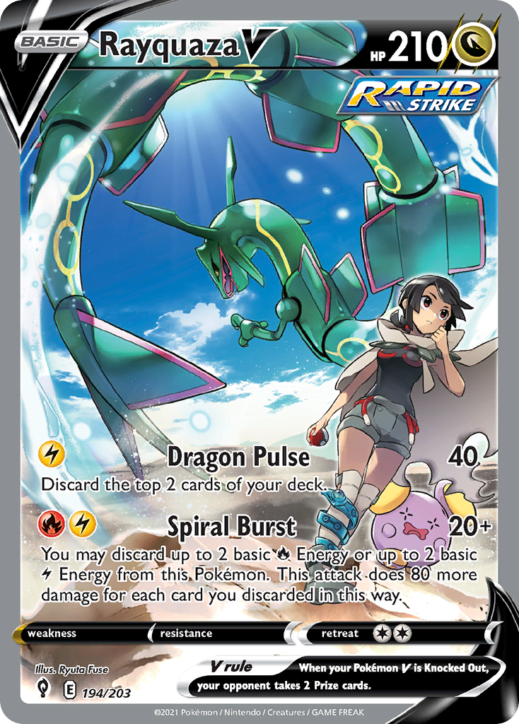 Rayquaza V 194/203 Evolving Skies English Pokemon card