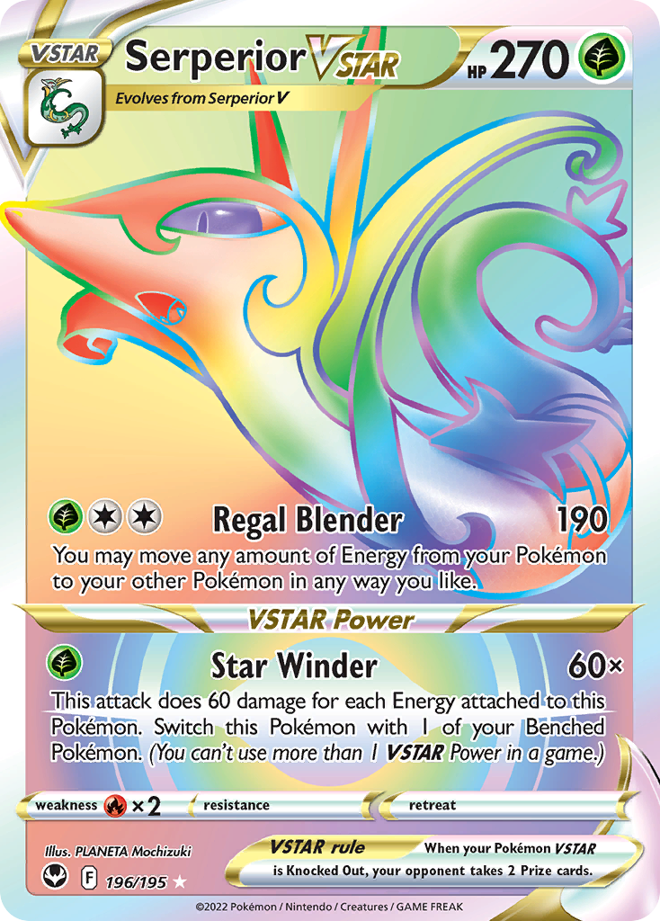 Serperior VSTAR 196/195 Silver Tempest English Pokémon card