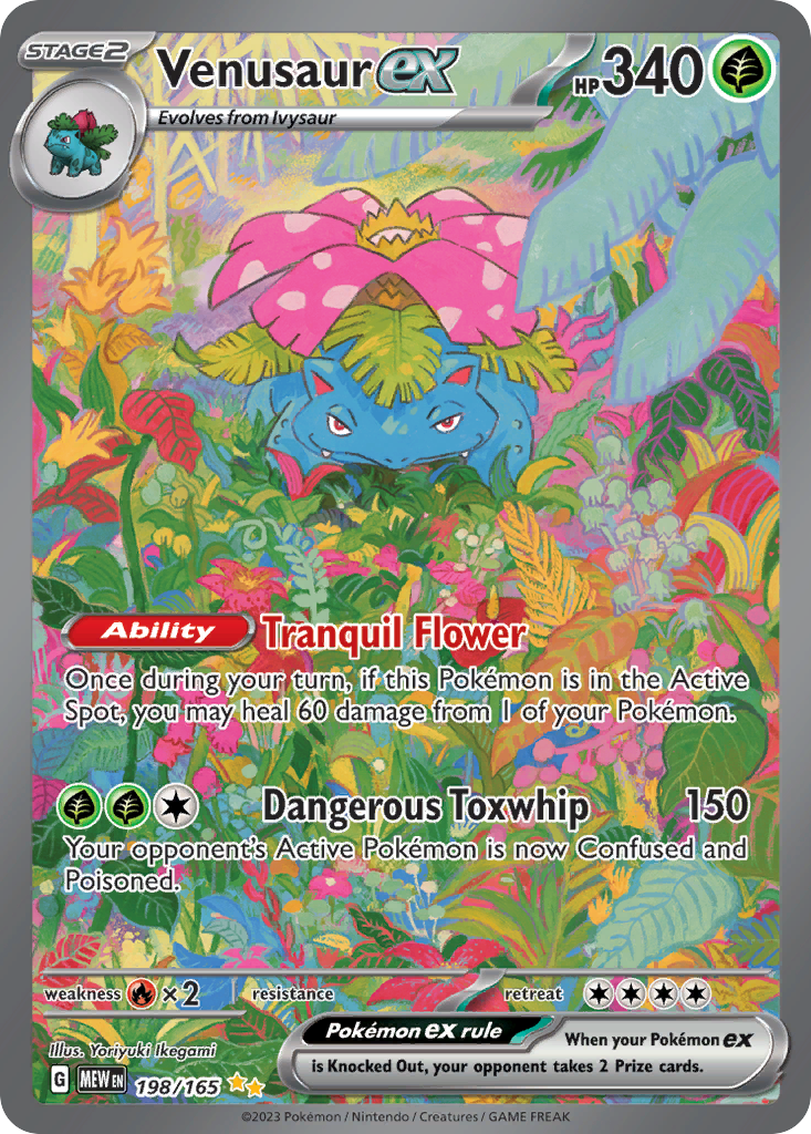 Venusaur ex 198/165 151 English Pokémon card artwork
