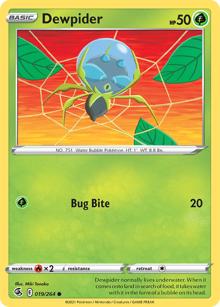 Dewpider 19/264 Fusion Strike English Pokémon card
