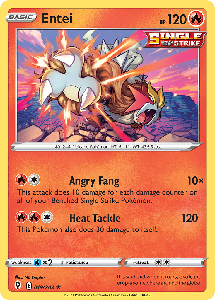 Entei 19/203 Evolving Skies English Pokemon card