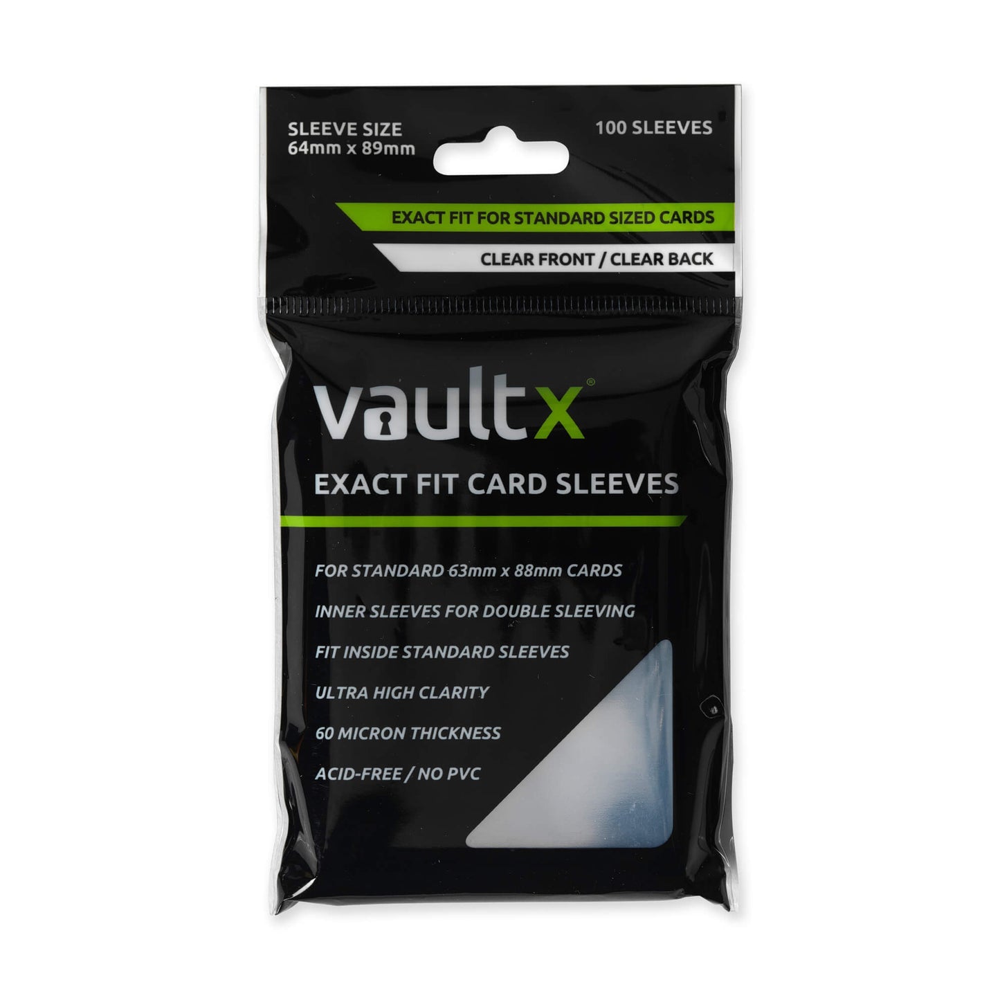 Vault X Exact Fit Clear Card Sleeves – 100 Count – exact product image