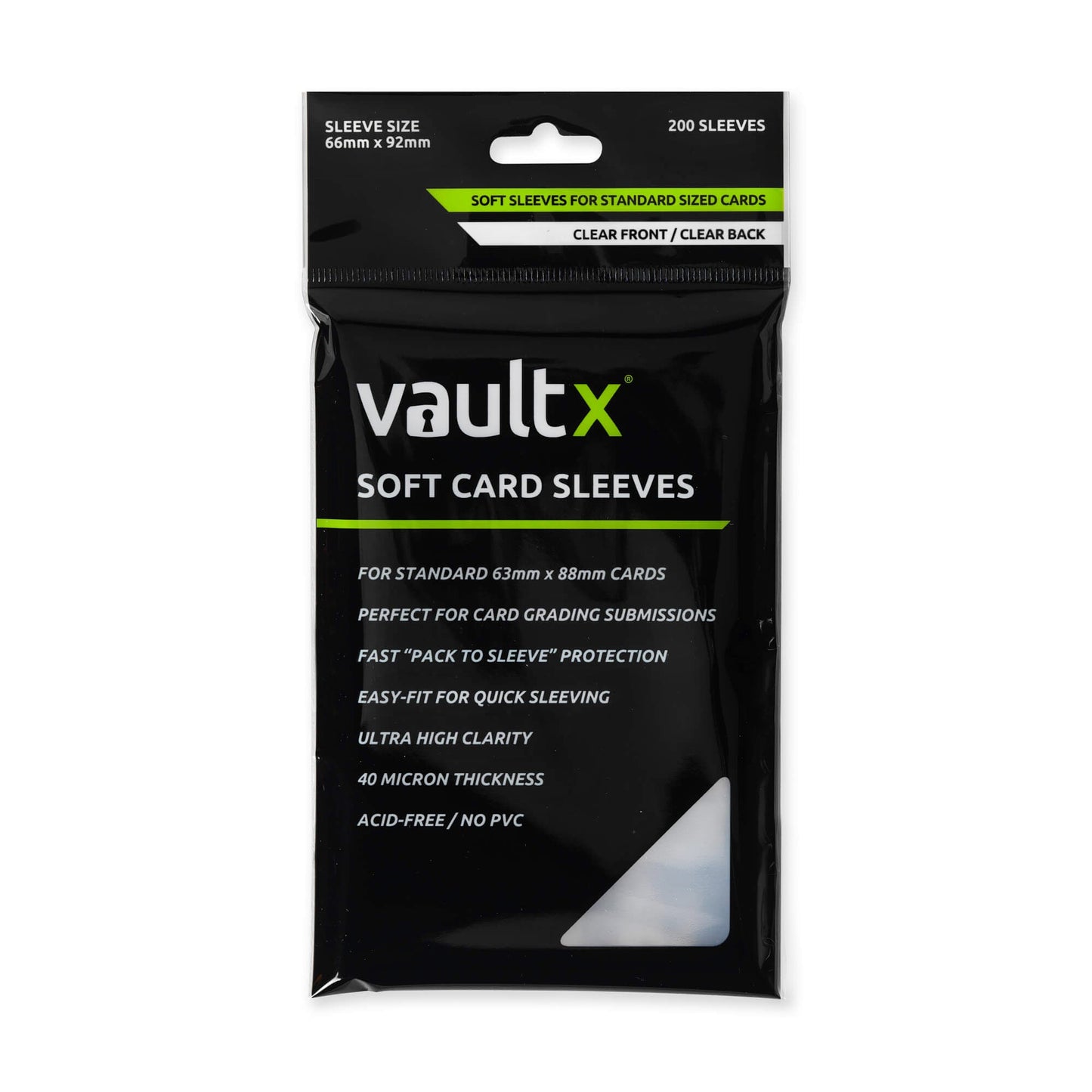 Vault X Soft Card Sleeves – 200 Count – exact product image