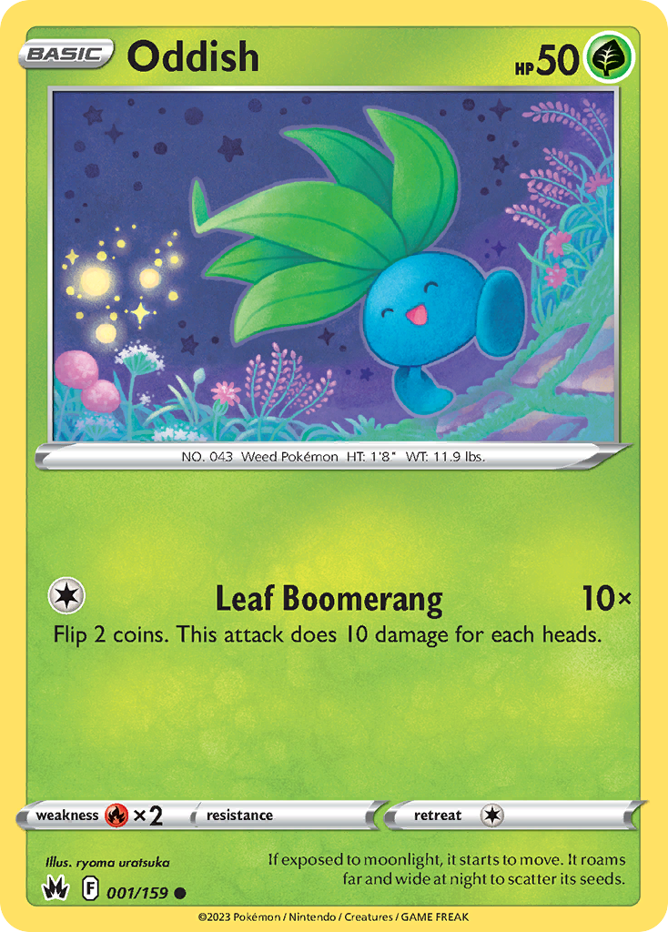 Oddish 1/159 Crown Zenith English Pokémon card